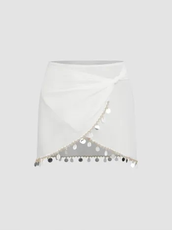 Chiffon Shell Detail Knotted Sarong
