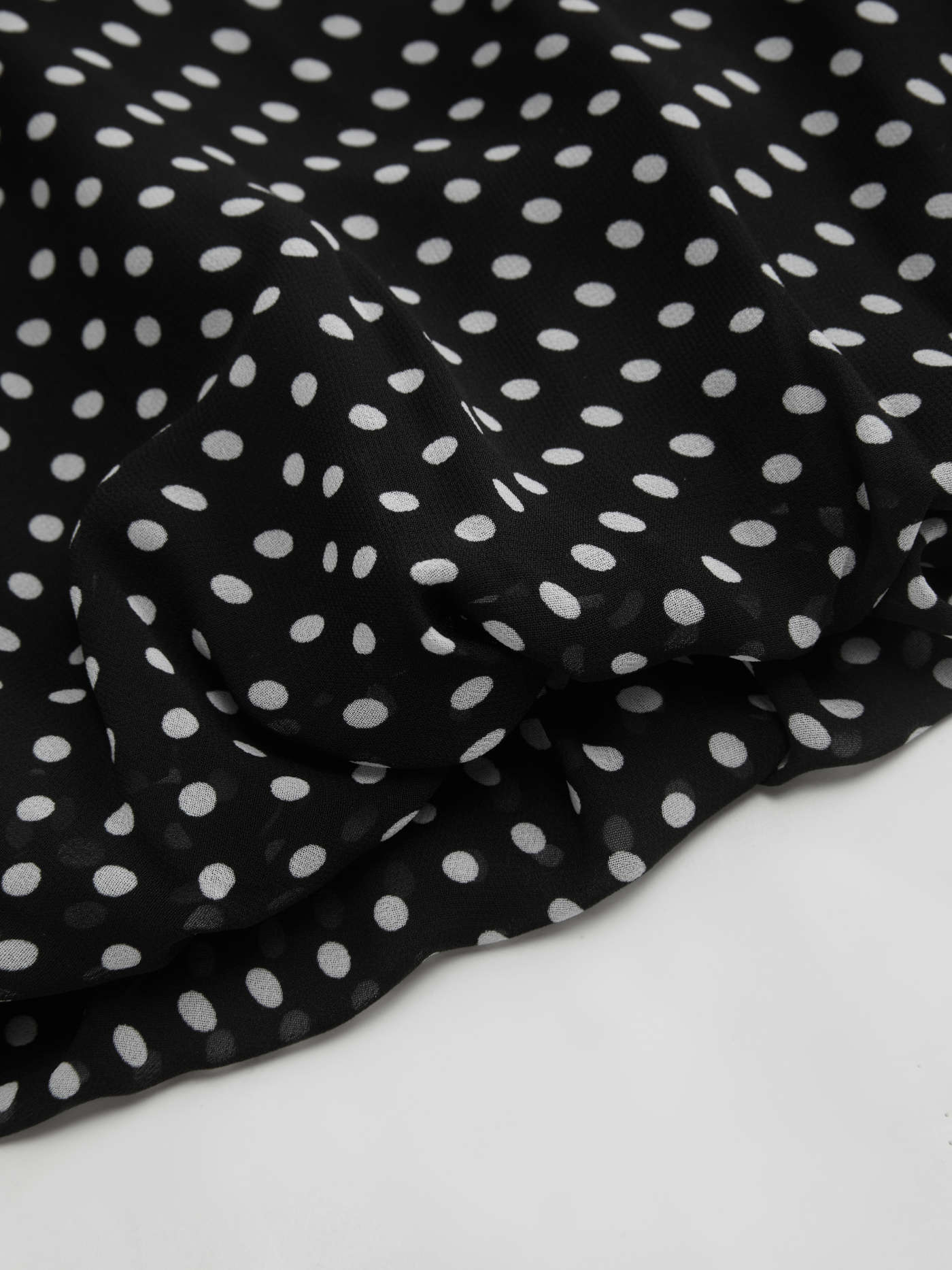 Chiffon Halter Neckline Polka Dot Knotted Oversized  Blouse