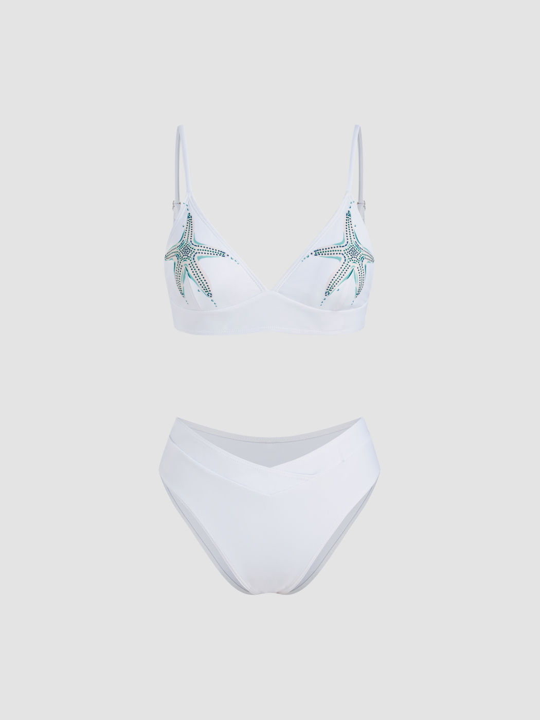 Set bikini sfacciato con braccialetto a stella marina con scollo a V