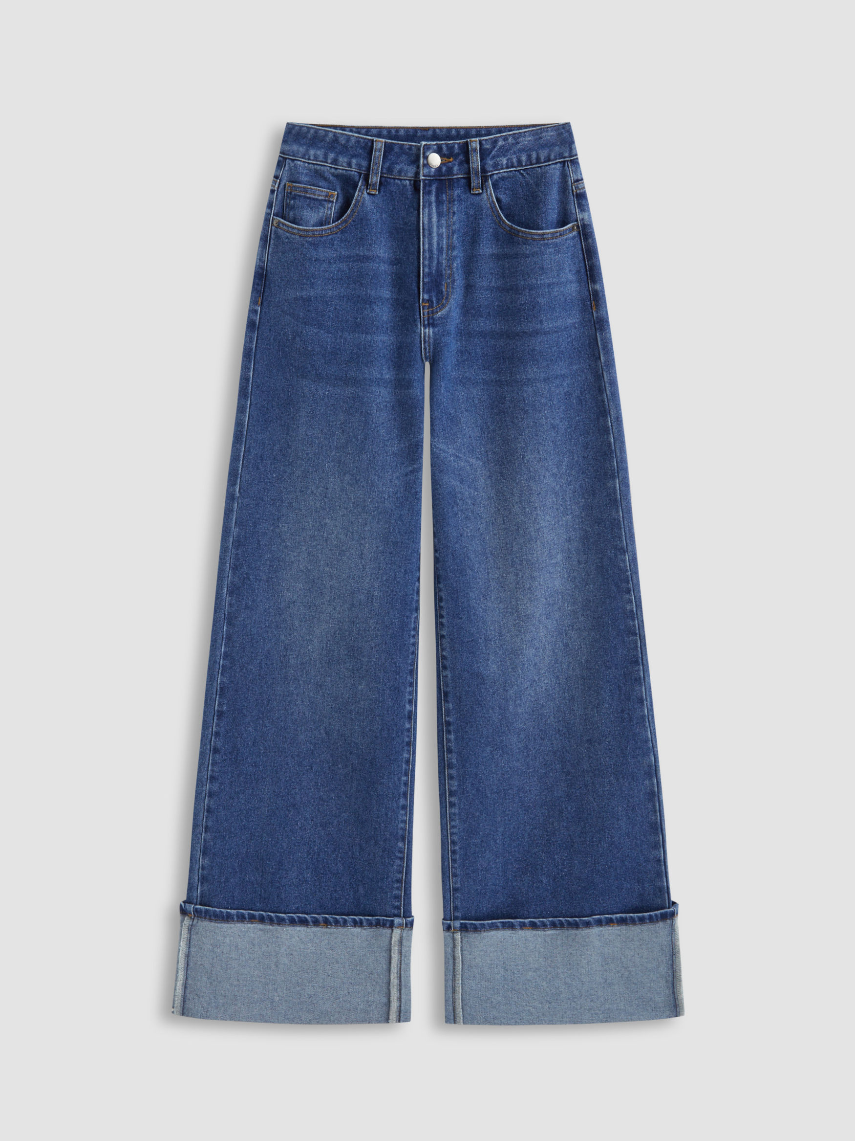 High-Rise Wide Leg w/ Foldover Cuff 