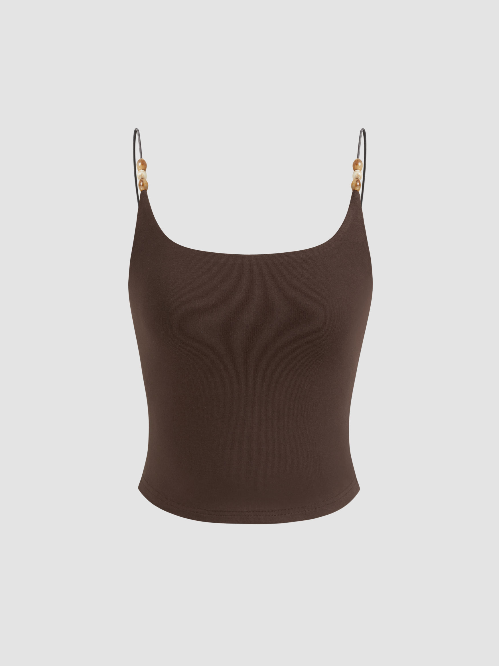 Plaid Cowl Neck Lace Trim Cami Top