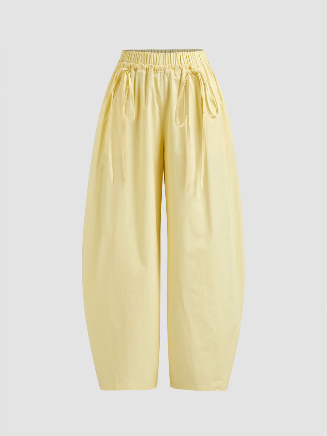 Cotton Mid Rise Knotted Tapered Trousers
