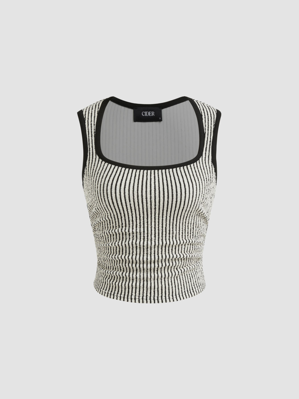 Stripe Contrasting Binding Ruched Top