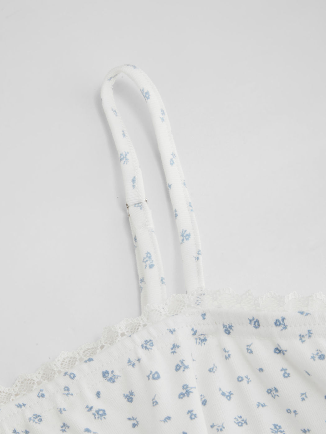 Square Neck Ditsy Floral Lace Trim Cami Loungewear Romper 