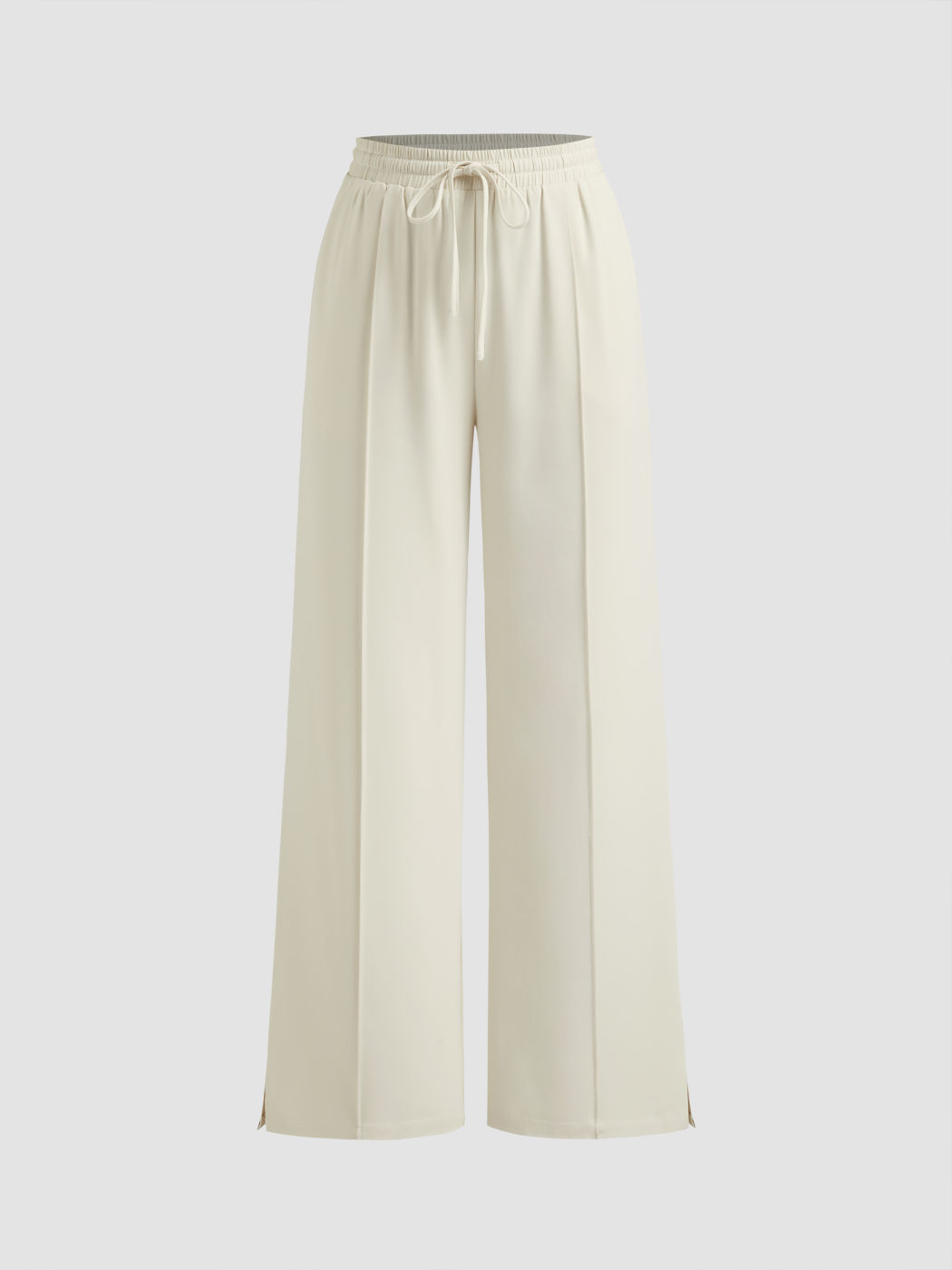 Mid Rise Knotted Straight Leg Trousers