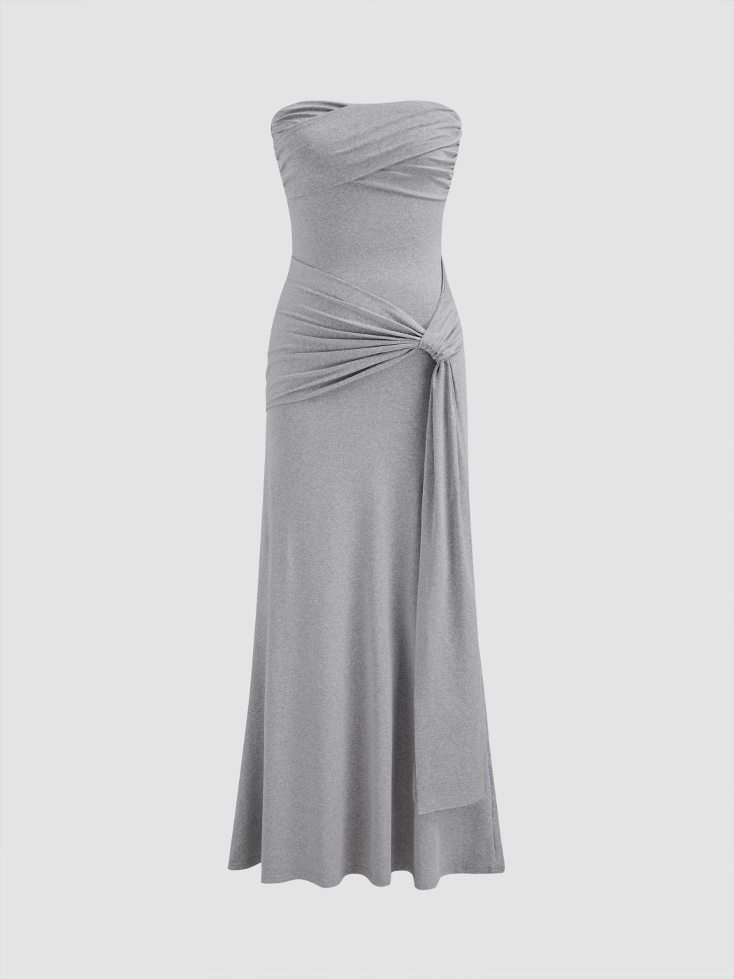 Bandeau Ruched Draped Maxi Dress