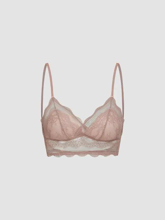 Satin Lace Criss Cross Lingerie With Brief Set For Date