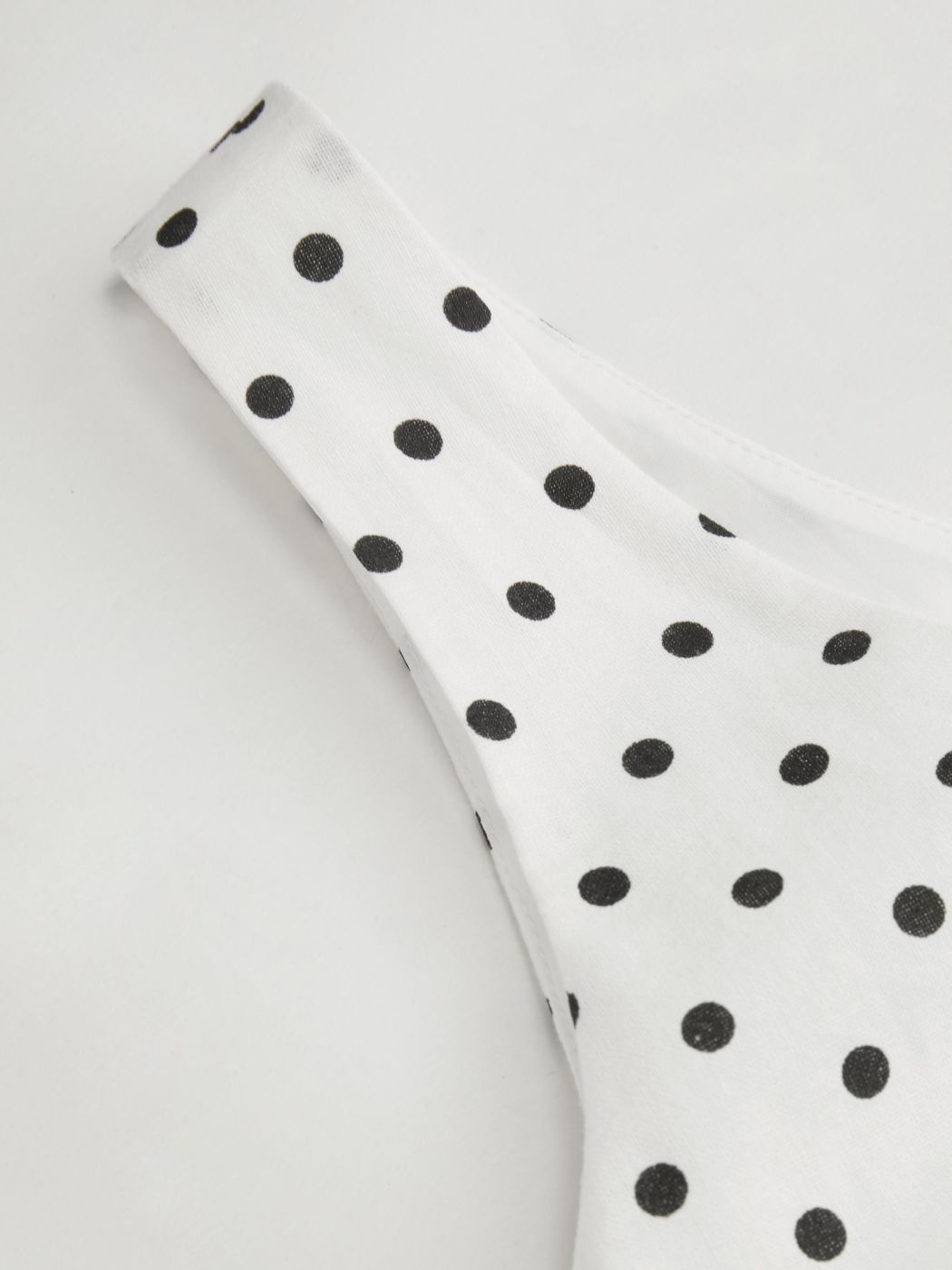 100% Cotton U-neckline Polka Dot Bowknot Mini Dress