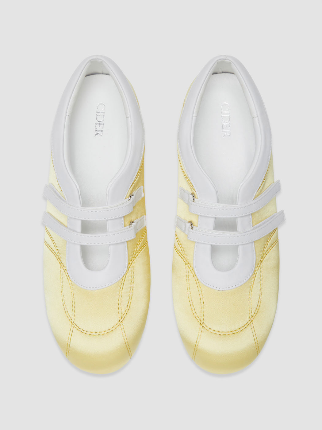 ADJUSTABLE STRAP SATIN & FAUX LEATHER SNEAKERS
