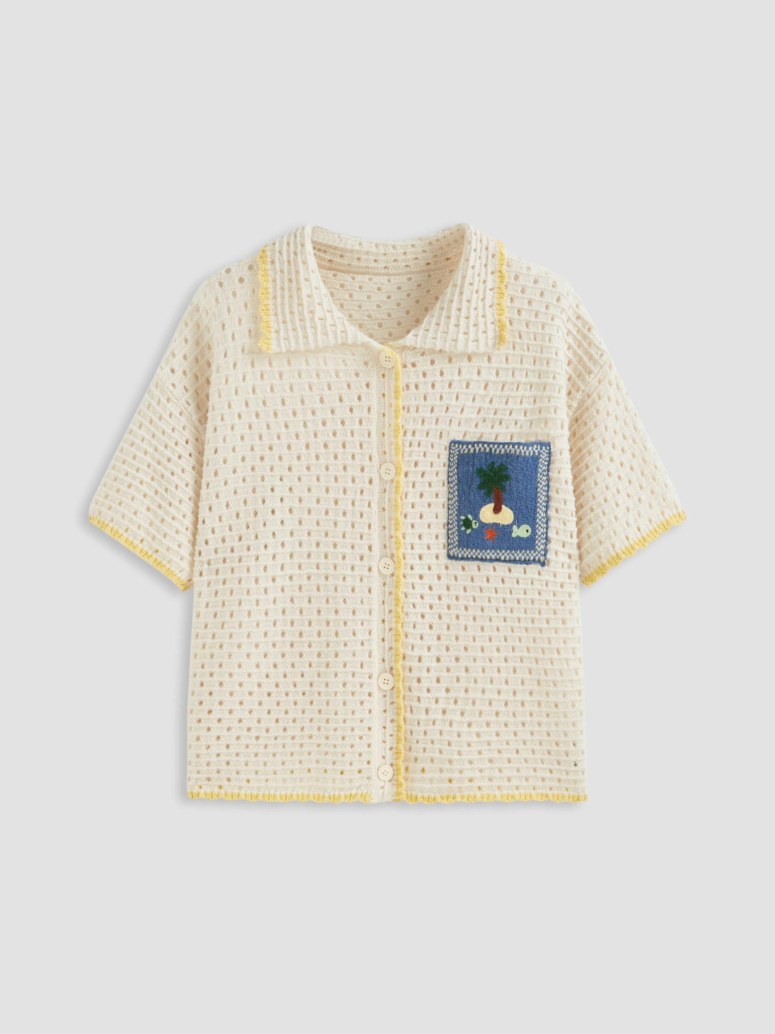 Knit Fabric Knit Collar Check Short Sleeve Top For Daily Casual