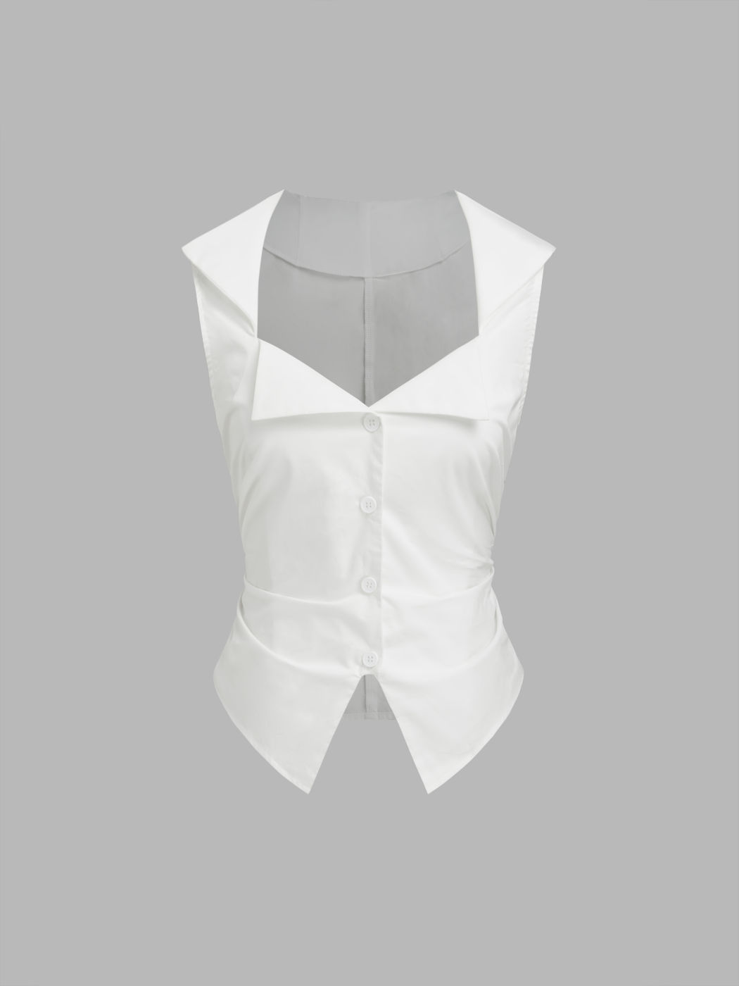 100% Cotton Sweetheart Neckline Ruched Knotted Tank Top