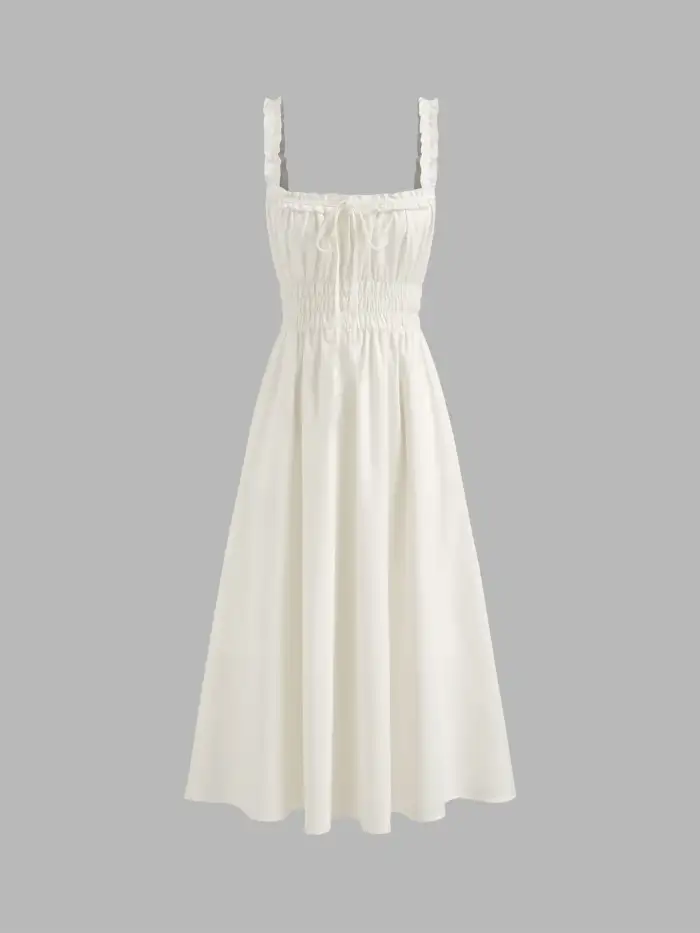 Boat Neck Solid Maxi Dress