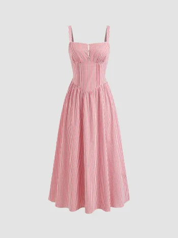 Square Neck Floral Knotted Mini Dress