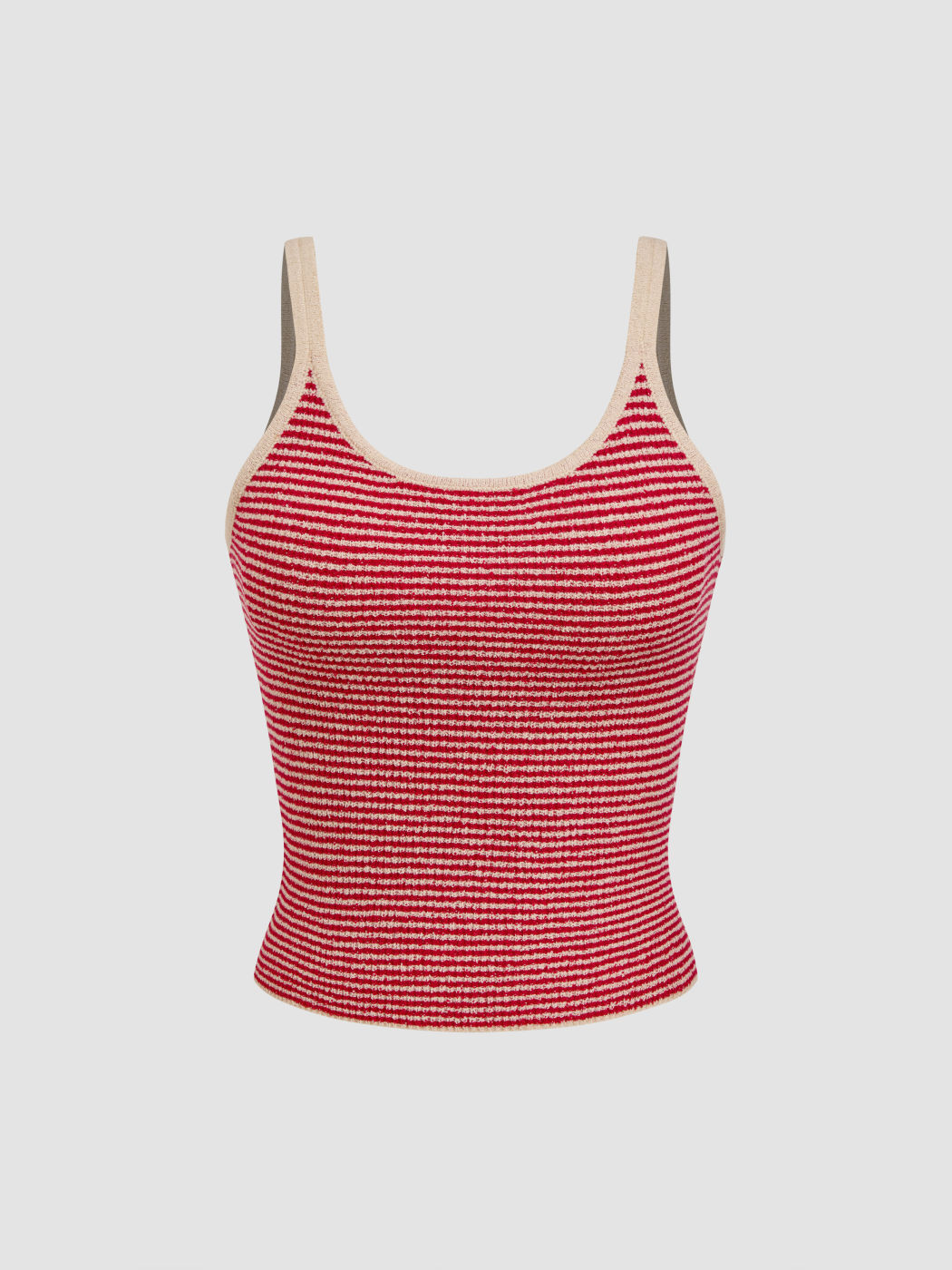 Knitted Stripe Contrasting Binding Cami Top
