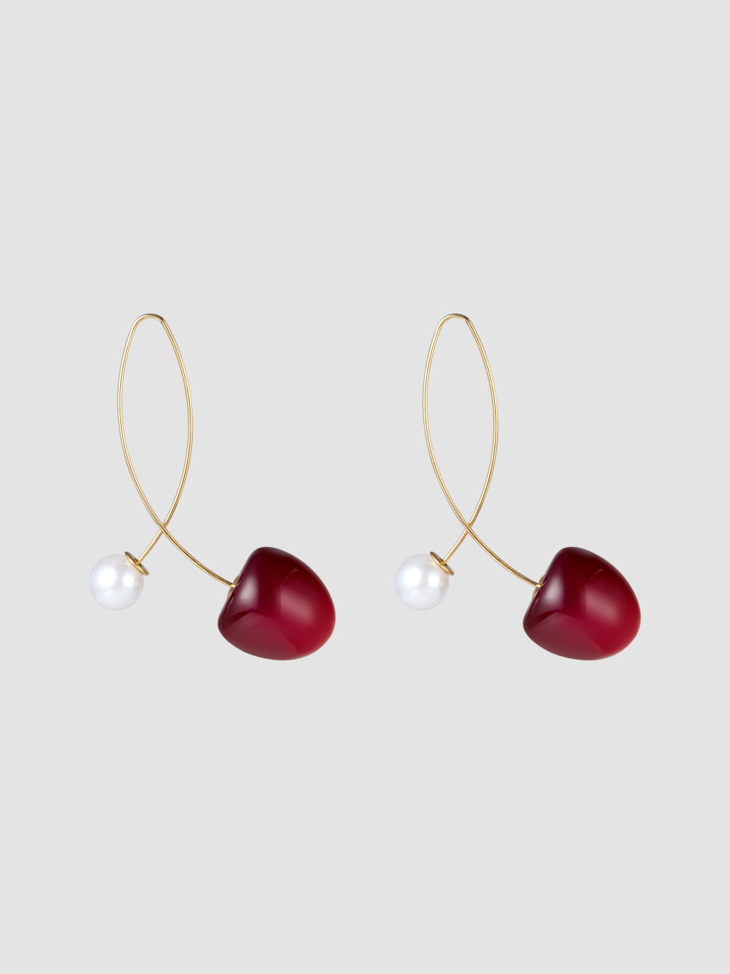 CHERRY & FAUX PEARL EARRINGS