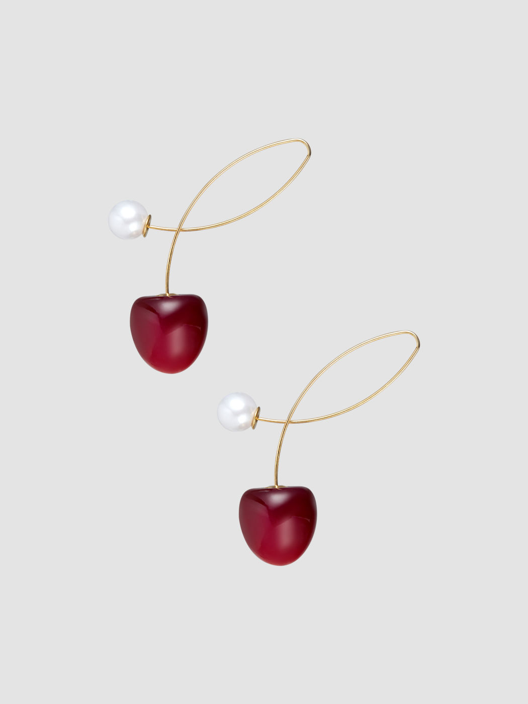 CHERRY & FAUX PEARL EARRINGS