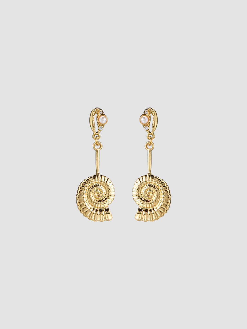 SHELL & FAUX PEARL DECOR EARRINGS
