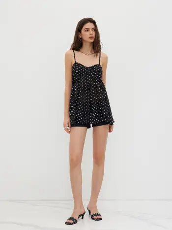 Mini camicia da notte oversize con fiocco in chiffon leopardato