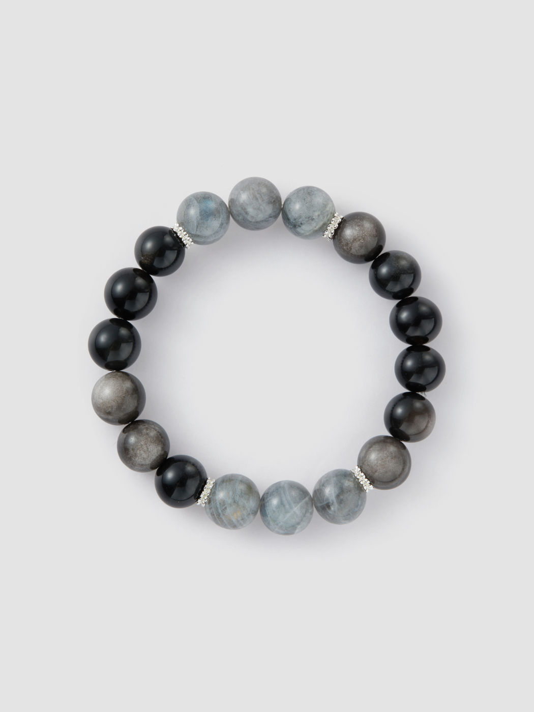 OBSIDIAN CRYSTAL BEADED BRACELET