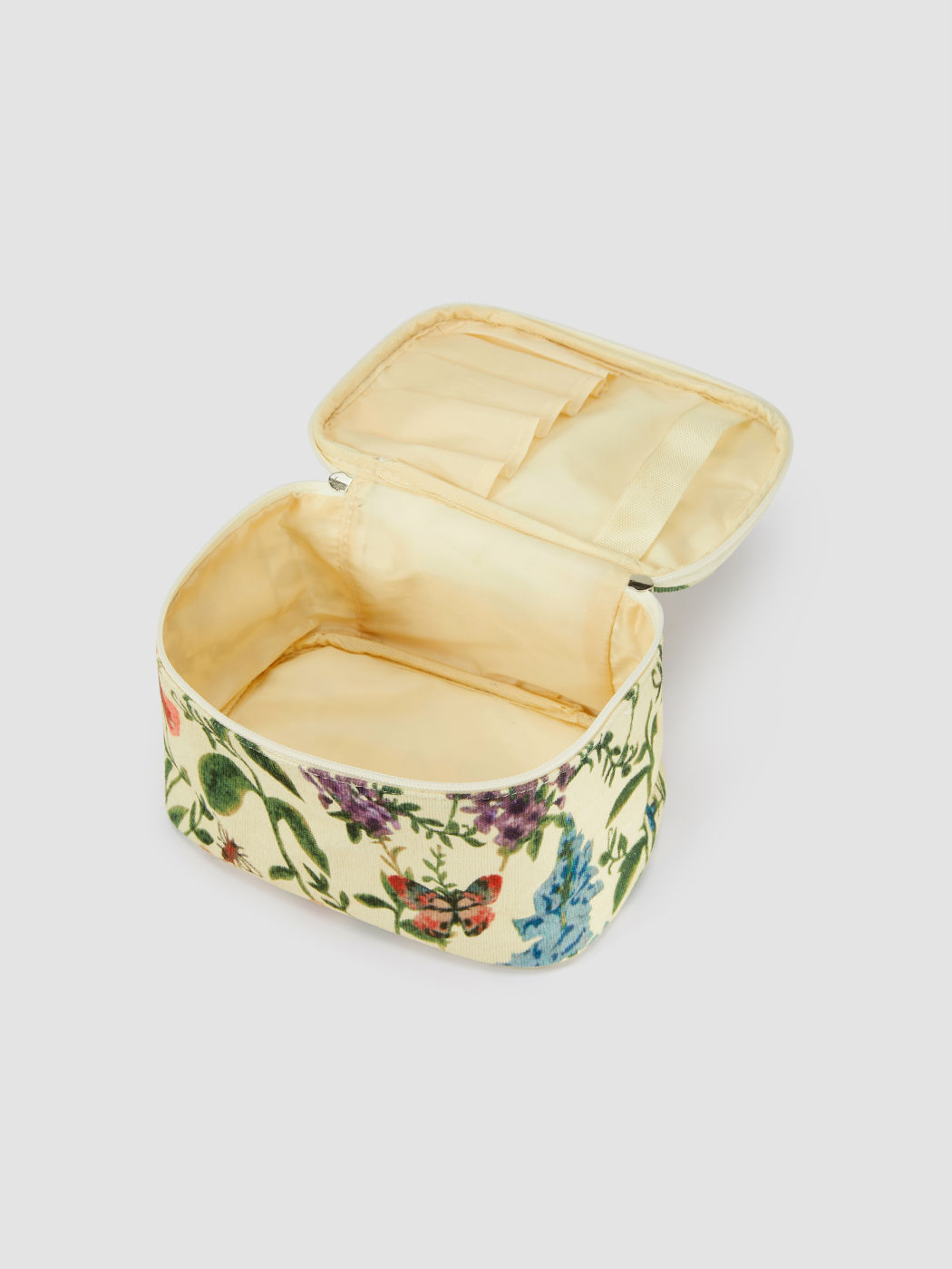 PRINTED FLORAL MAKEUP BAG