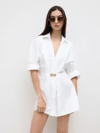 V-neck Solid Ruched Straight Leg Jumpsuit