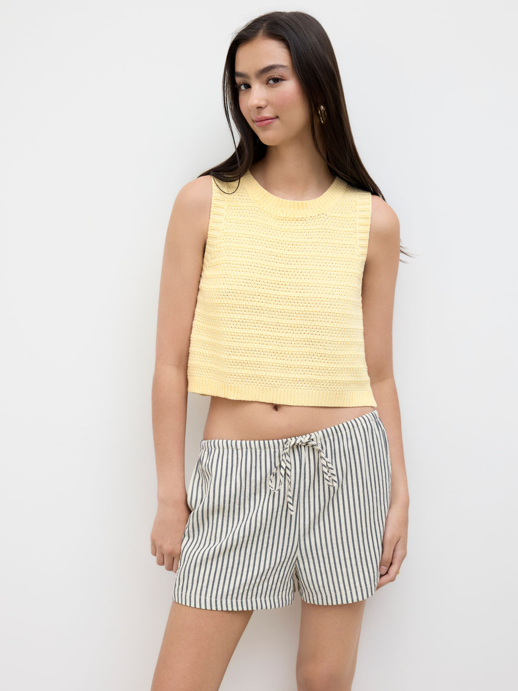Knit Tie Back Spilt Oversized Top