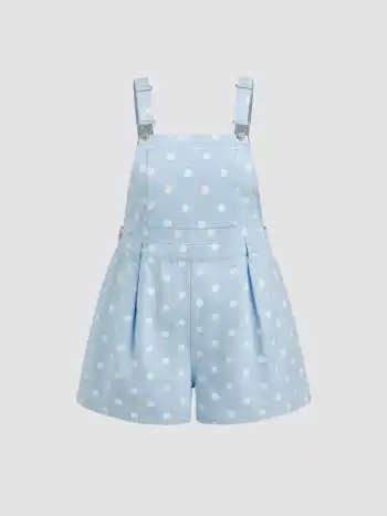 Denim a pois con fibbia, tuta plissettata Curve & Plus