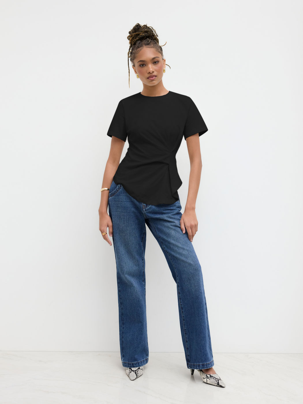 Cotton-blend Round Neckline Baby Tee