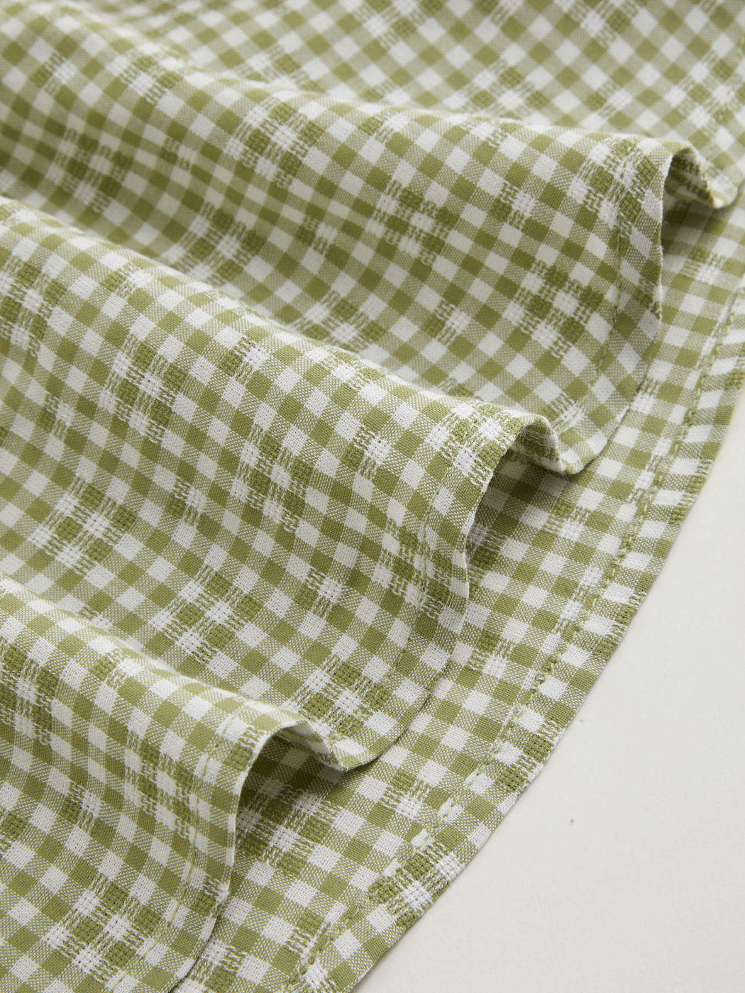 Cotton-blend Halter Neckline Gingham Ruffle Hem Top
