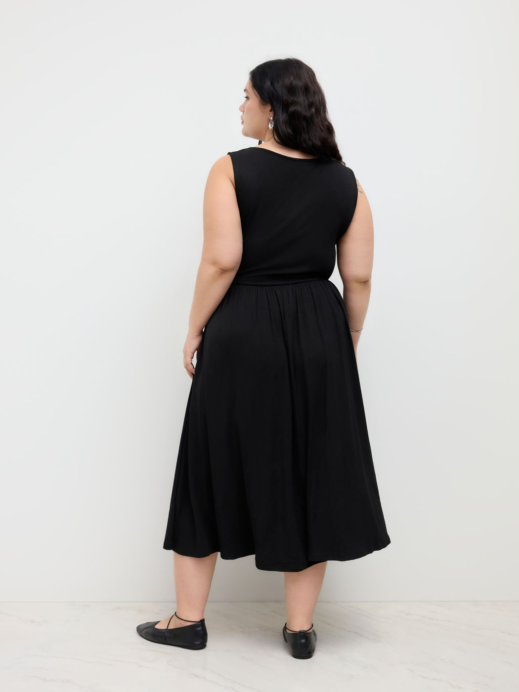 Boat Neck Button Ruffle Maxi Dress Curve & Plus