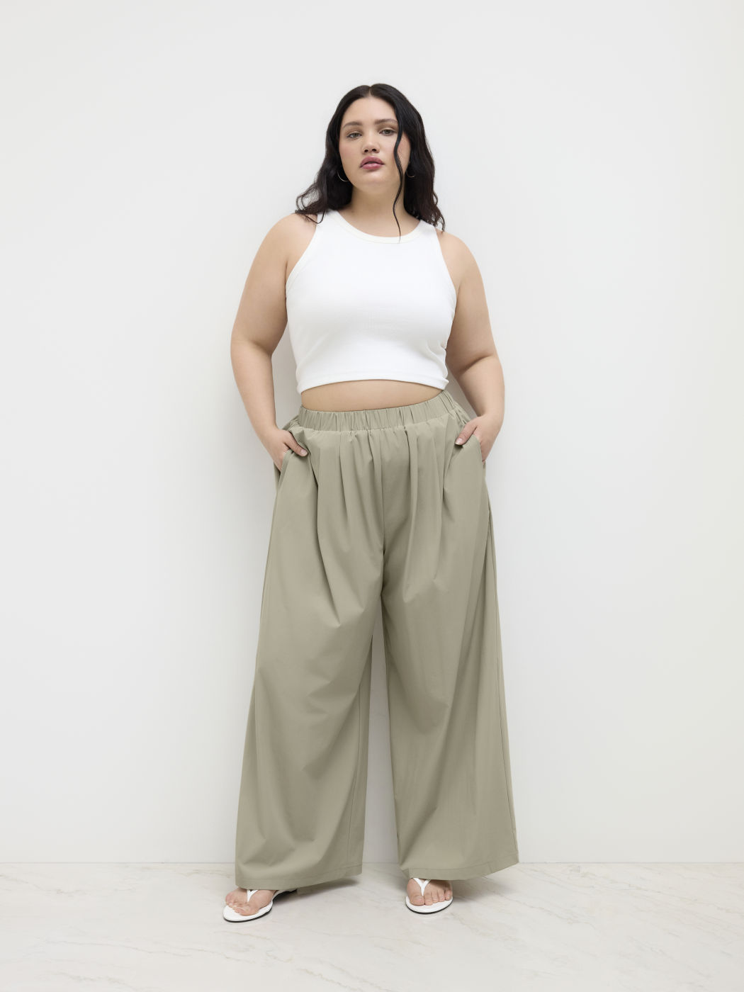 Mittlerer Bund, elastisches Bundband, Breitbein-Hosen Kurve & Plus