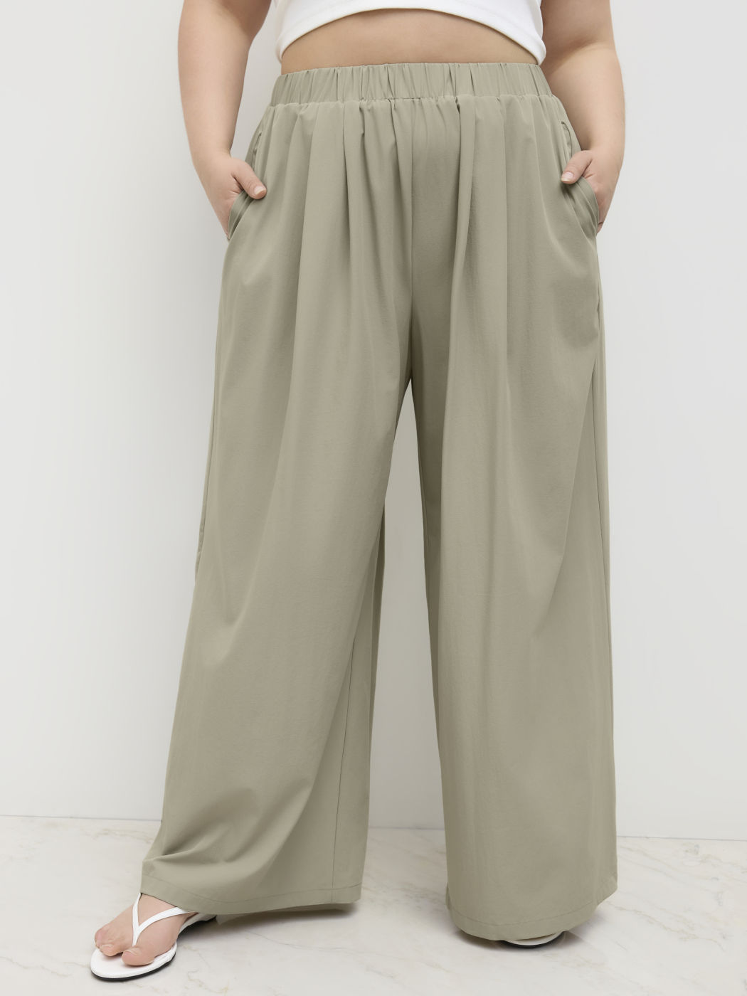 Mittlerer Bund, elastisches Bundband, Breitbein-Hosen Kurve & Plus