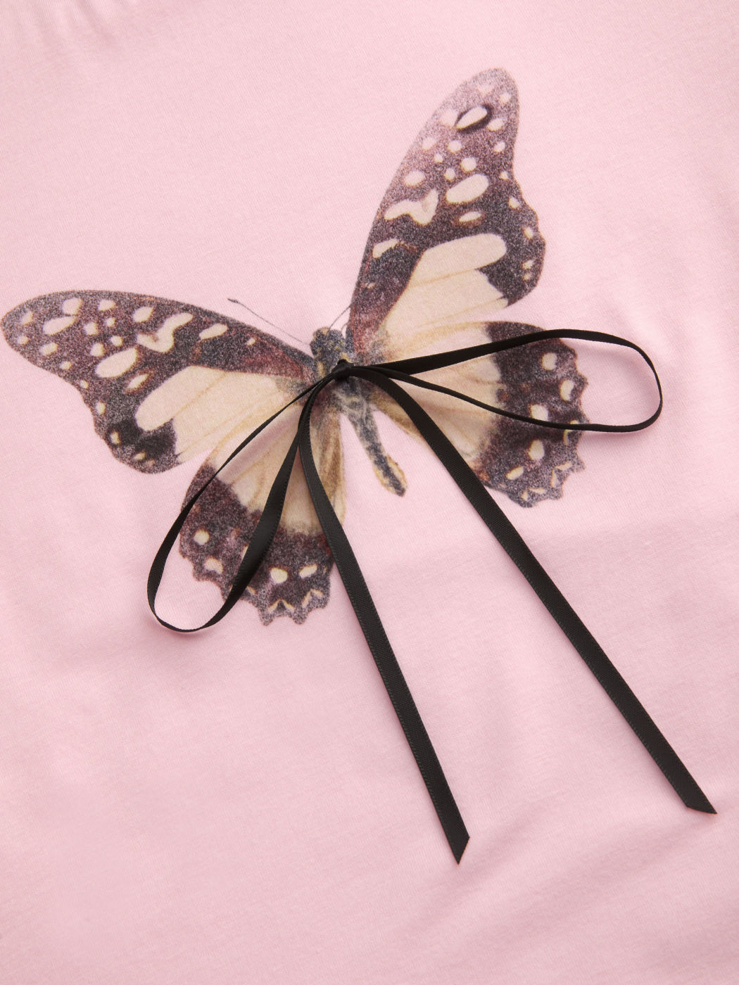  Butterfly Graphic Bowknot Short Sleeve Tee