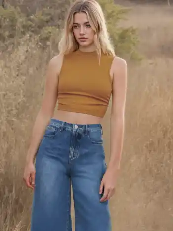 Round Neckline Solid Sleeveless Ruched Crop Top