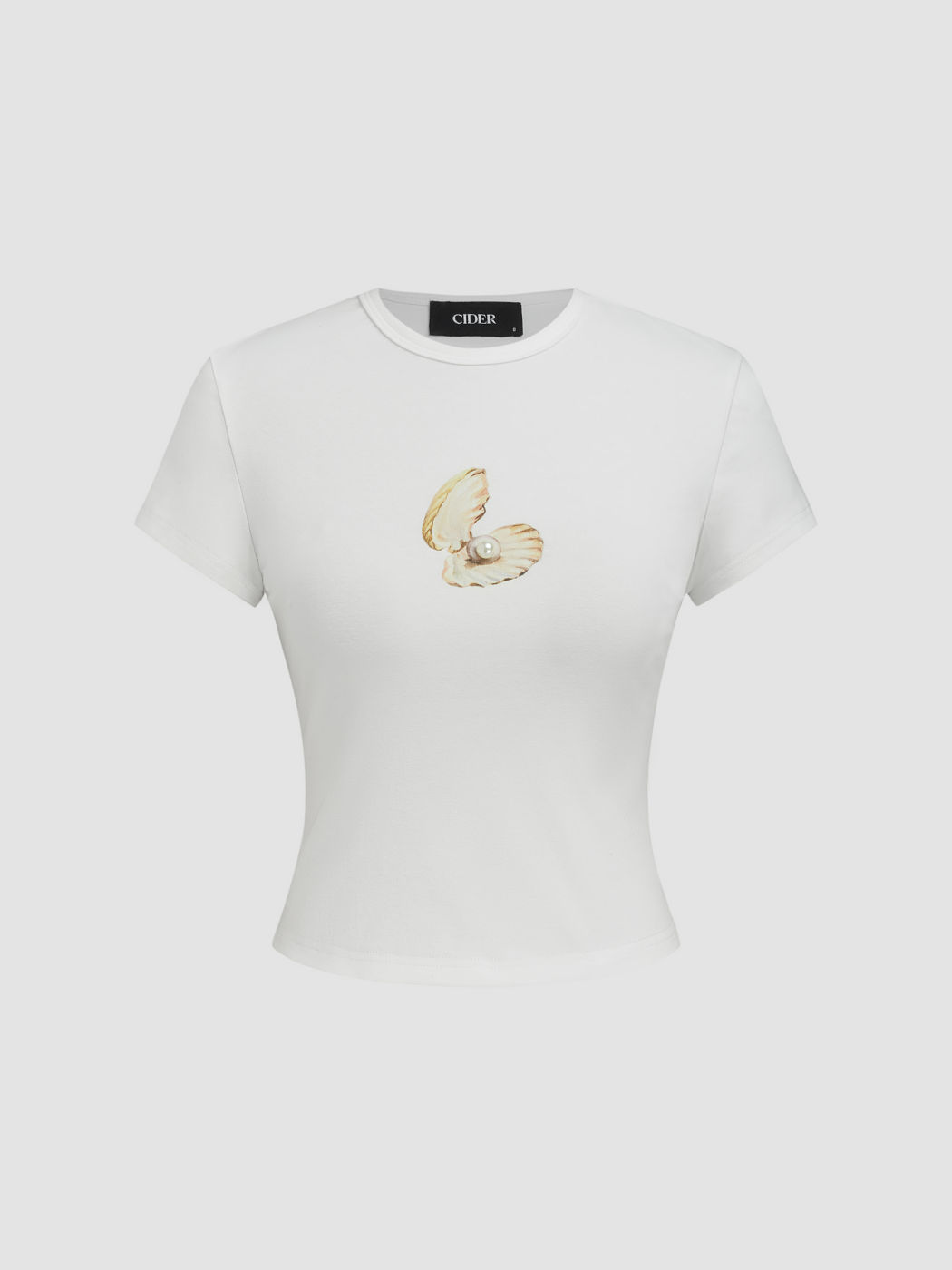 T-shirt a maniche corte con esterno in misto cotone