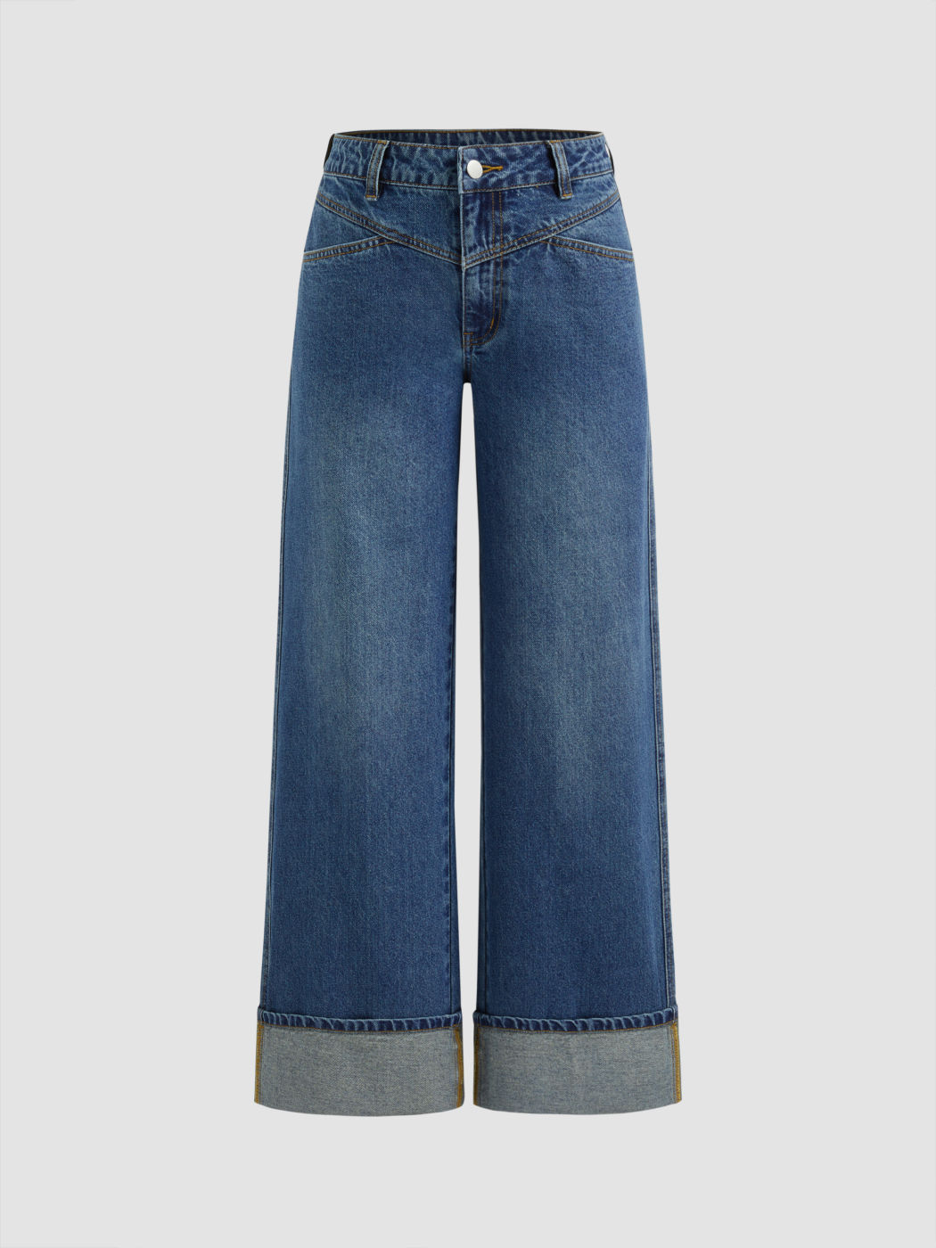 Petite Cider Jeans mit mittlerem Bund, Rollsaum und geraden Beinen