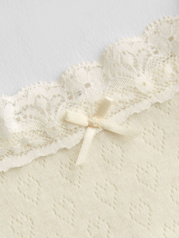 Deer Graphic Bowknot Lace Trim Cami Top