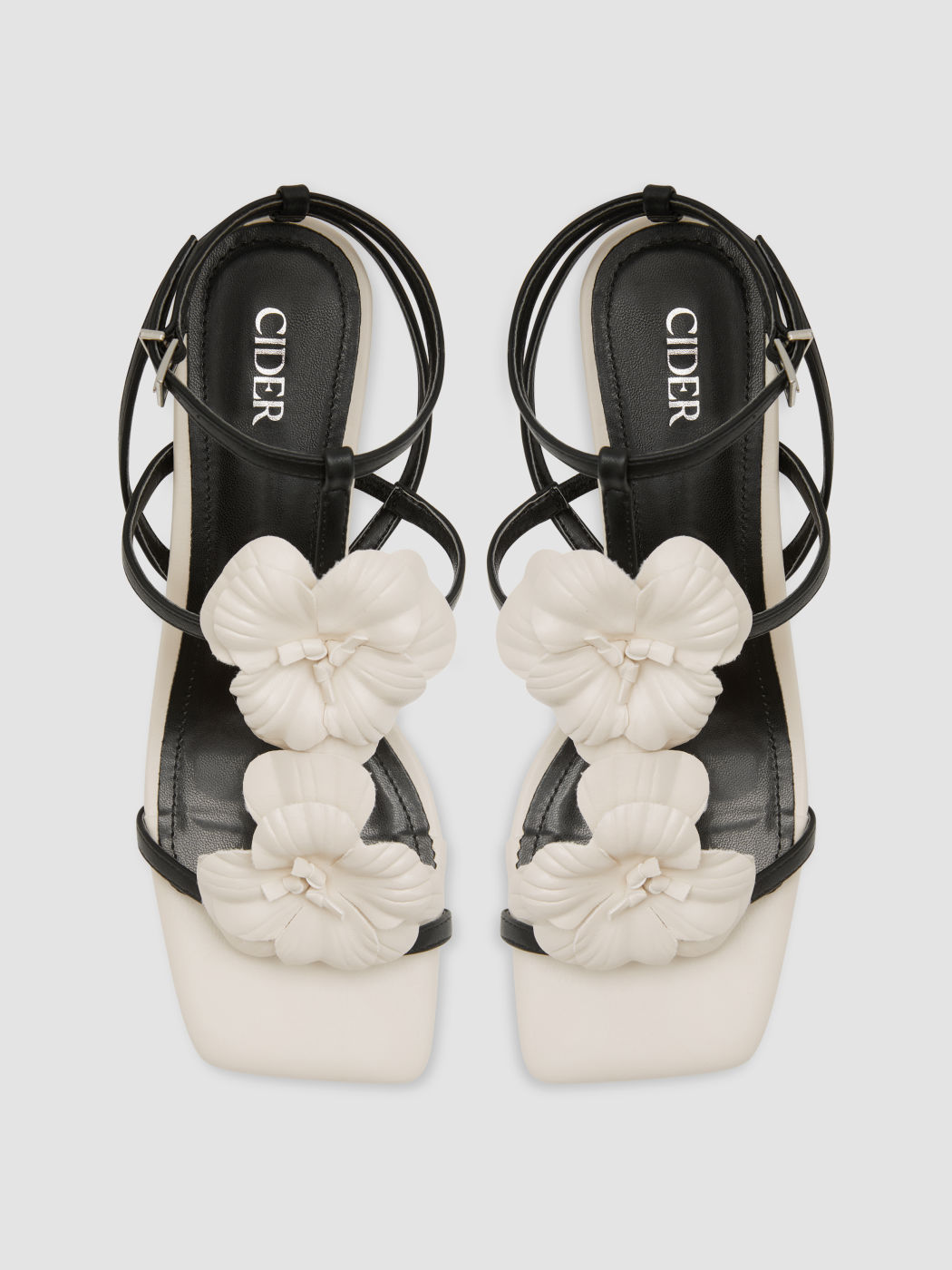 DOUBLE FLOWER & ADJUSTABLE STRAP HEELS