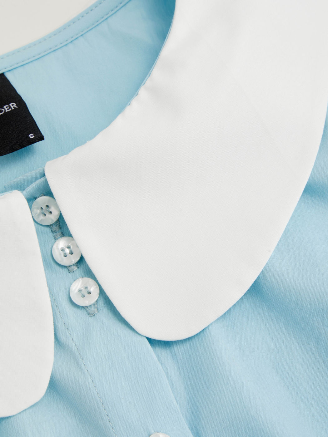 Cotton-blend Peter Pan Collar Pleated Blouse