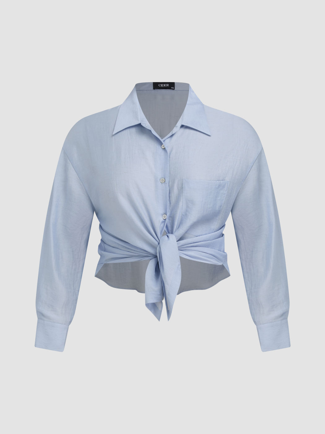 Linen-blend Collar Oversized Shirt Curve & Plus