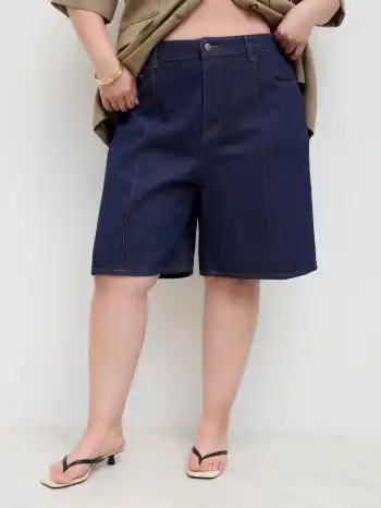 Cider Denim Mid Rise Bermuda Jorts Curve & Plus