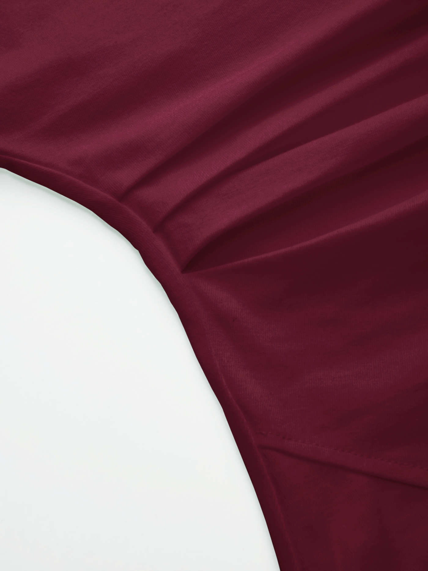 Knit Fabric Cotton-blend Boat Neck Ruched Asymmetrical Hem Tee For Daily Casual