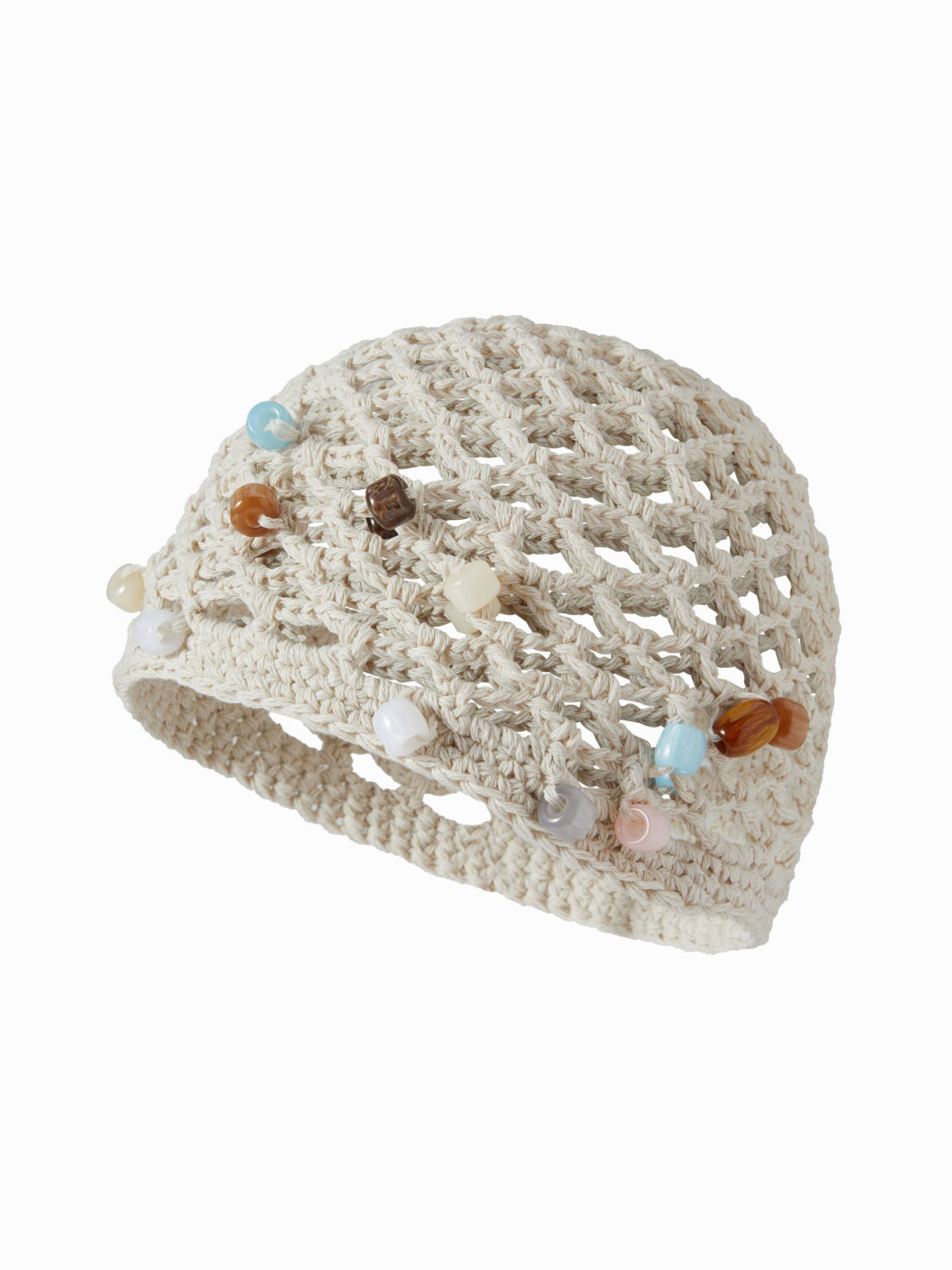 COLORFUL STONE DECOR KNITTED BEANIE HAT