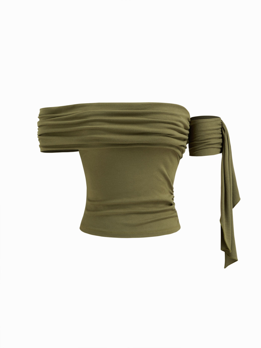 Top arricciato con spalle scoperte