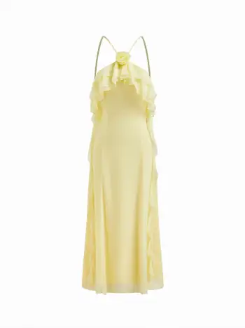 Lace Mandarin Collar Guipure Split Tank Top