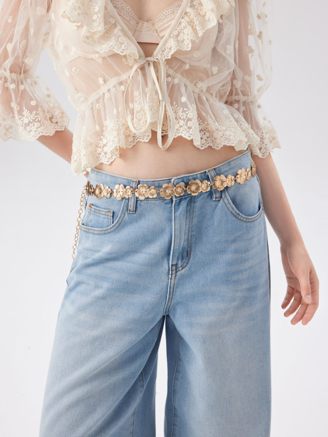 FLOWER METAL WAIST CHAIN