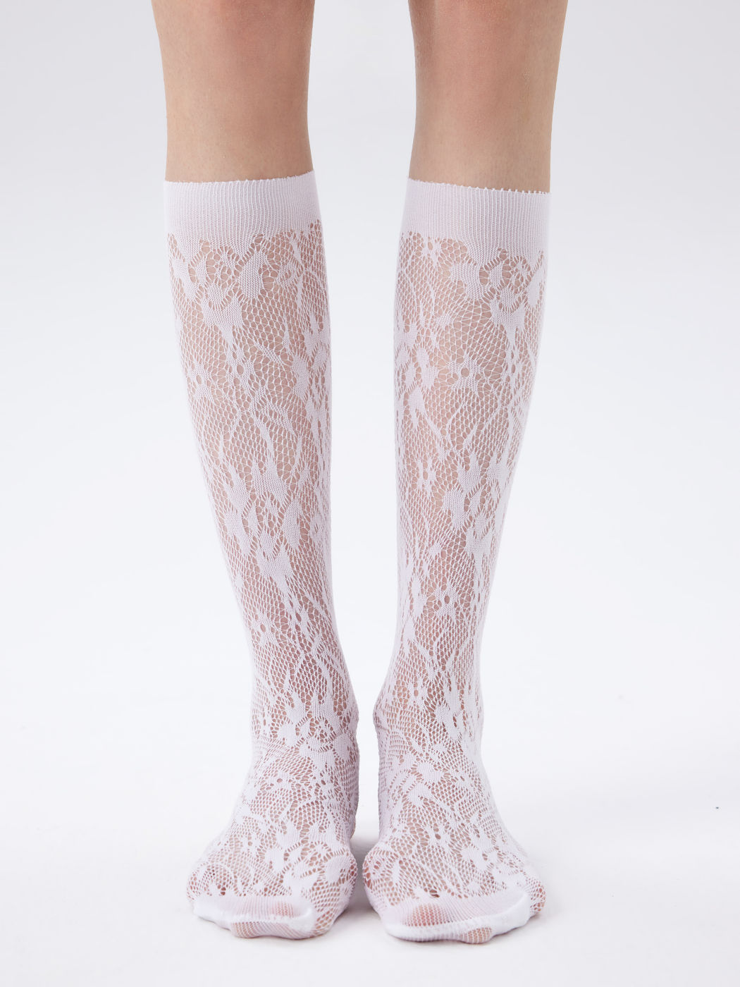 Jacquard-Socken über den Knöchel