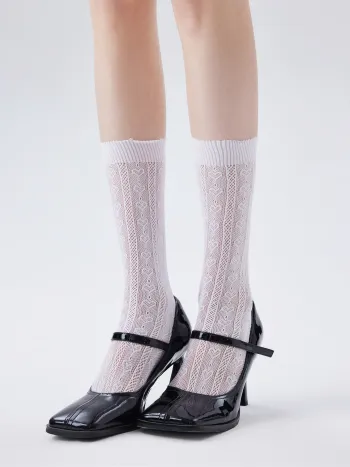 Herzdekoriertes Crew-Socken