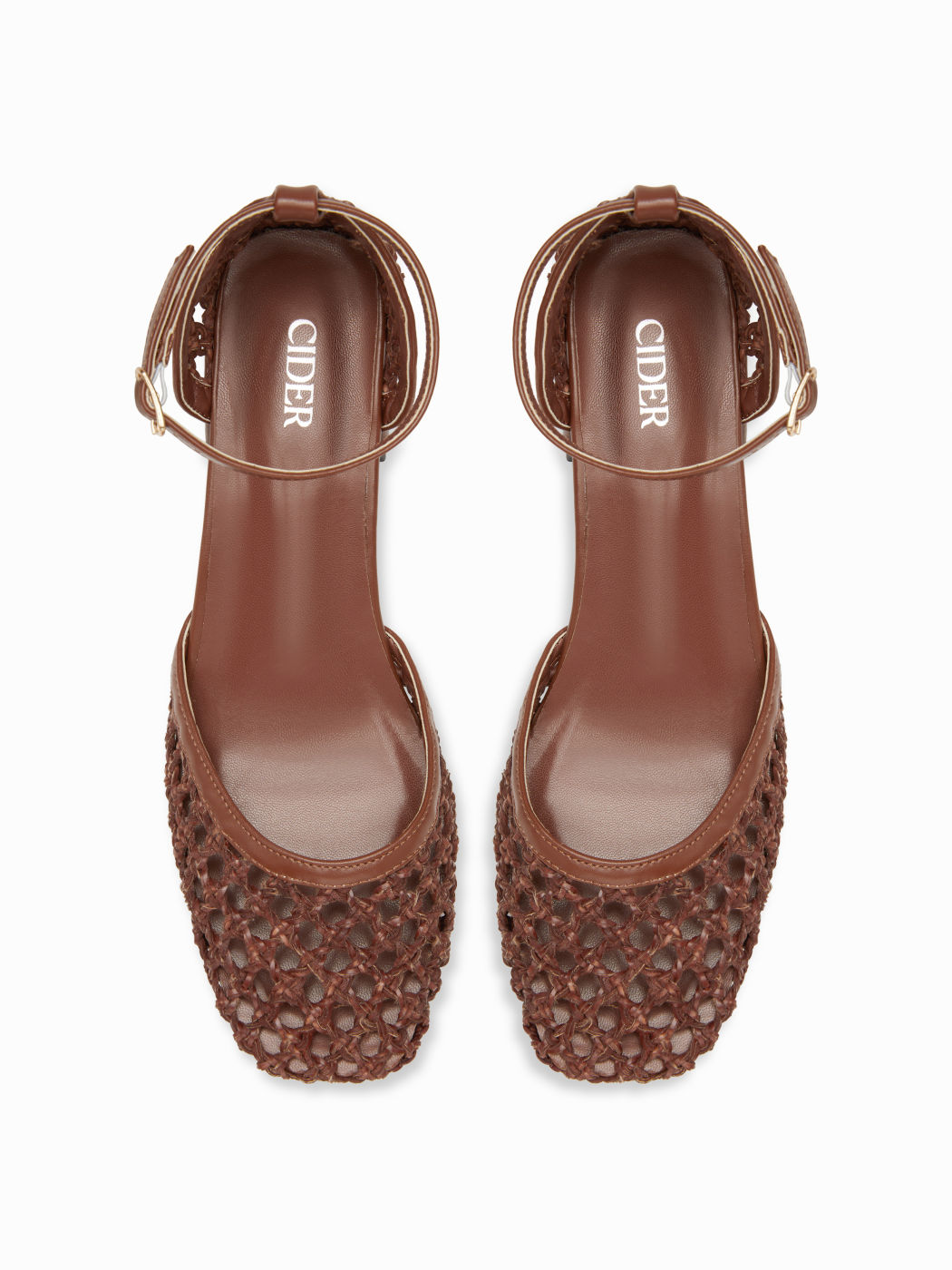 WOVEN STRAP CHUNKY HEELS