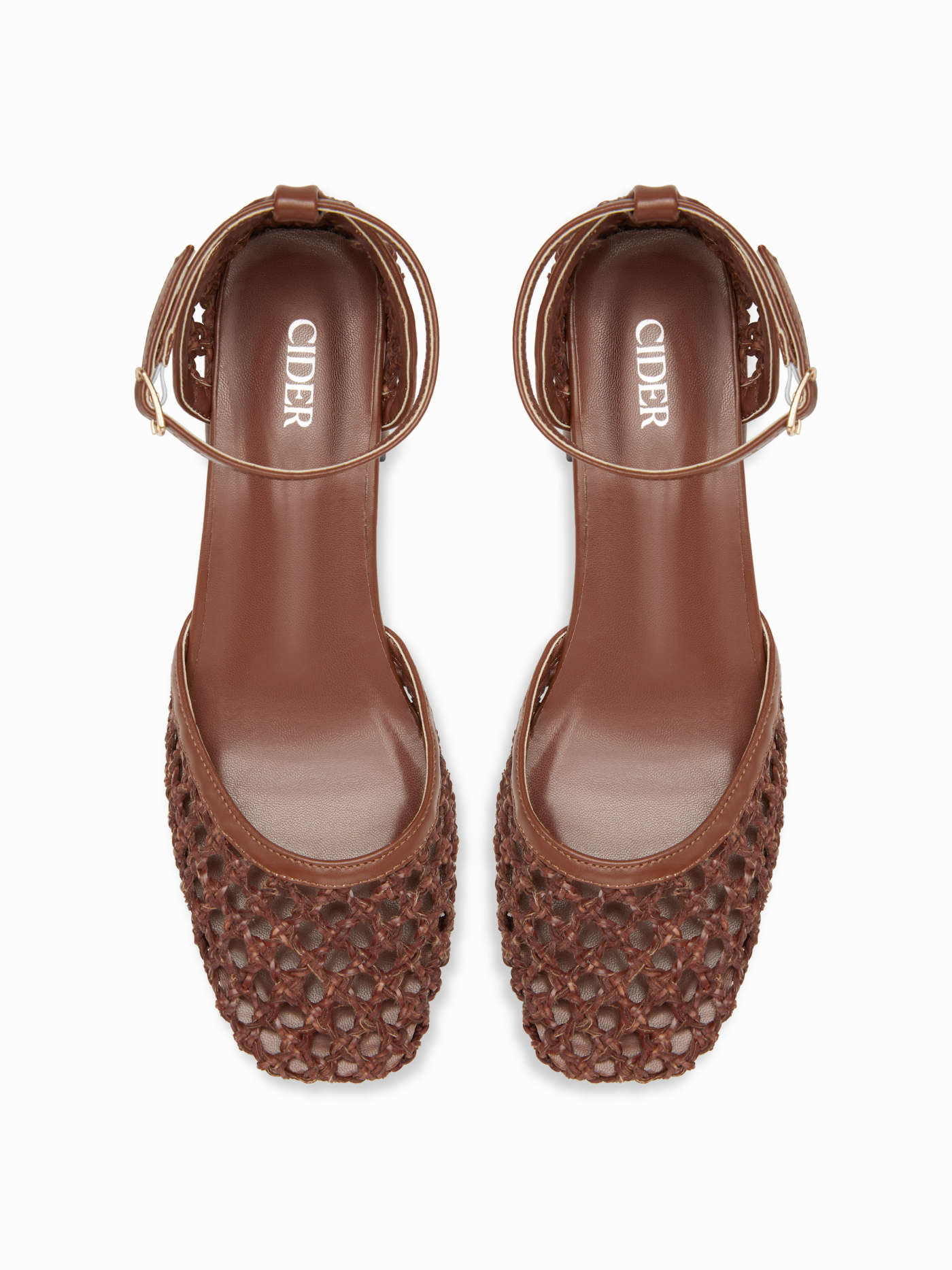 WOVEN STRAP CHUNKY HEELS